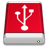 Drive Red USB Icon 48x48 png